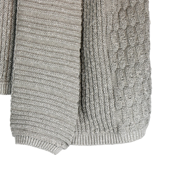 Lane Bryant Cardigan Sweater Womens Size 22 24 Gray Silver Knit Metallic Open - Picture 5 of 8